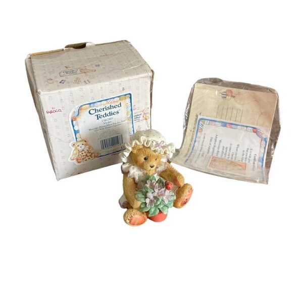 Cherished Teddies 156280 Violet "Blessings bloom when you are near" Box Damaged - Picture 1 of 10